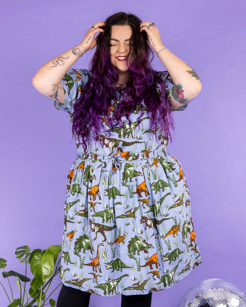 Jurassic Adventure Dinosaur Tea Dress With Pockets – Run and Fly