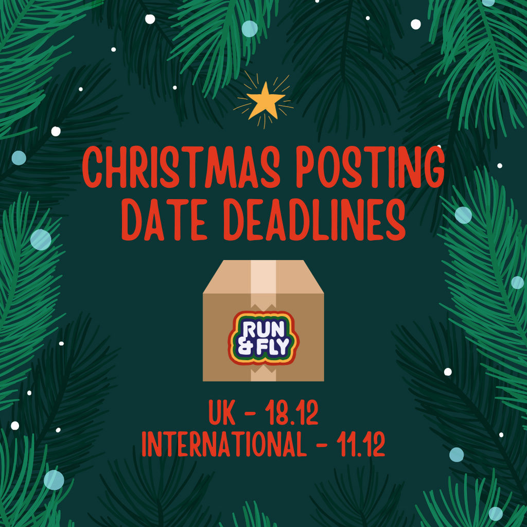 Our guaranteed by Christmas posting dates 🎄 Run and Fly