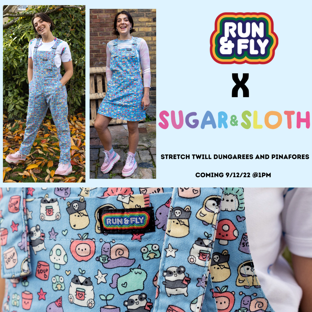 Sugar & Sloth Dungarees and Pinafores are Coming back in Stretch Twill