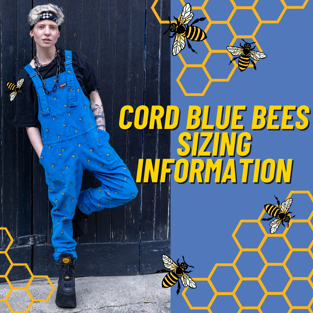 Blue Corduroy Dunga Bee Dungarees Sizing Information