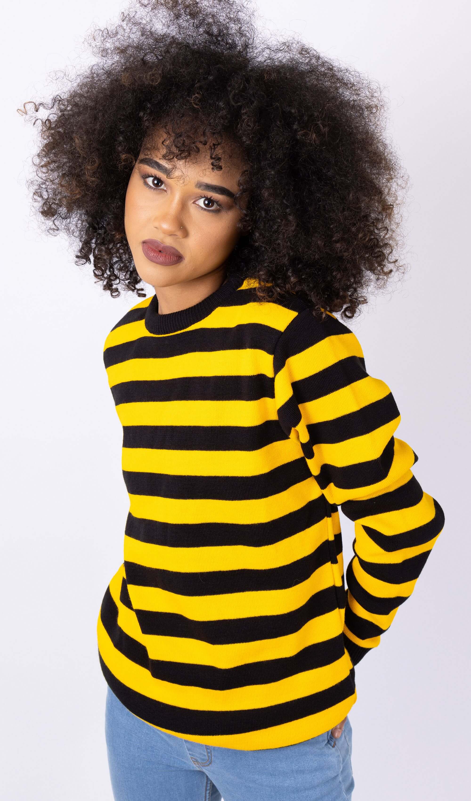 Yellow and Black Striped Jumper