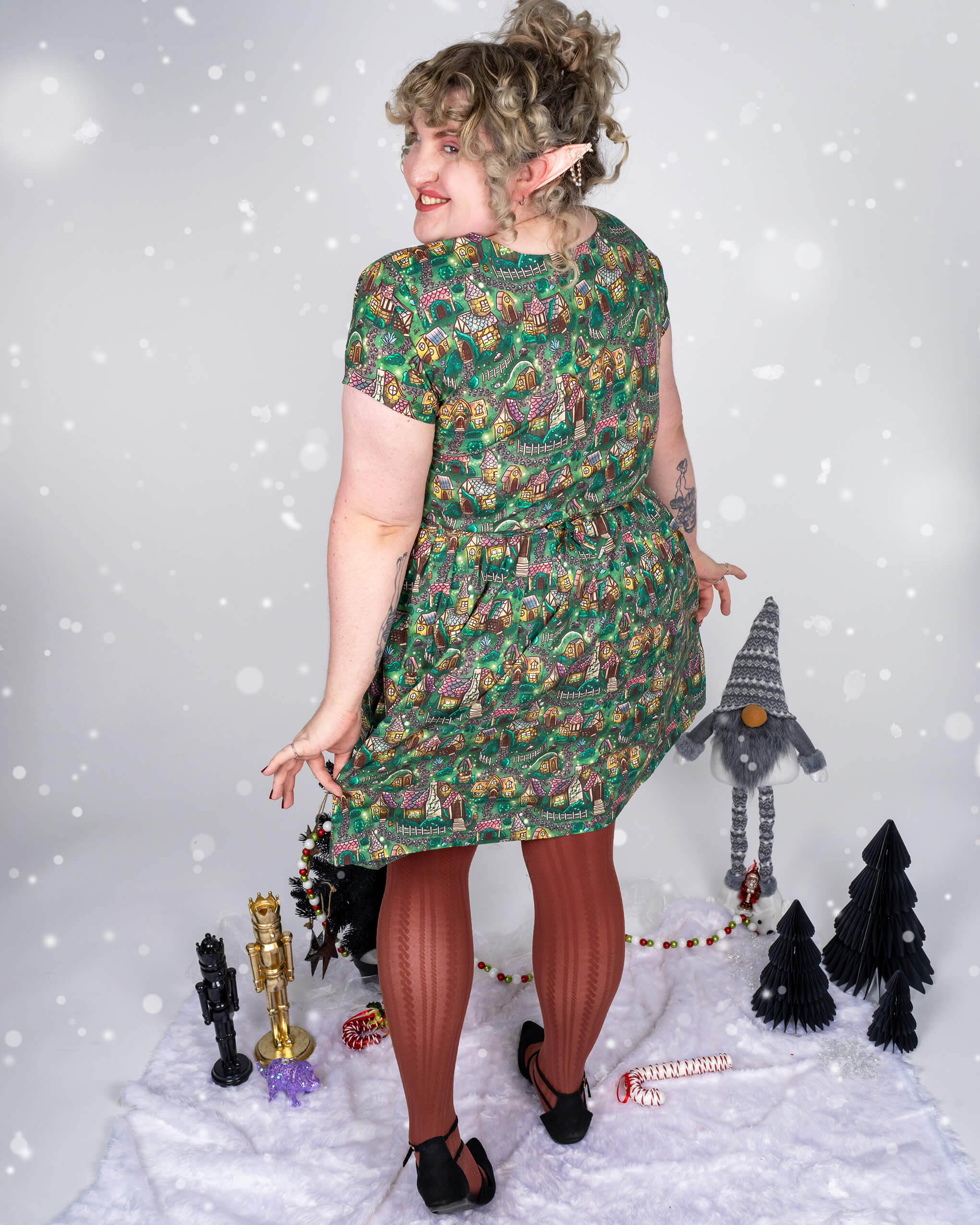 tea christmas dress Vintage Green Floral Brocade Prom Tea Party Dress Square Collar 3/4 Sleeve Beading Crystal Long Formal Dress for Christmas