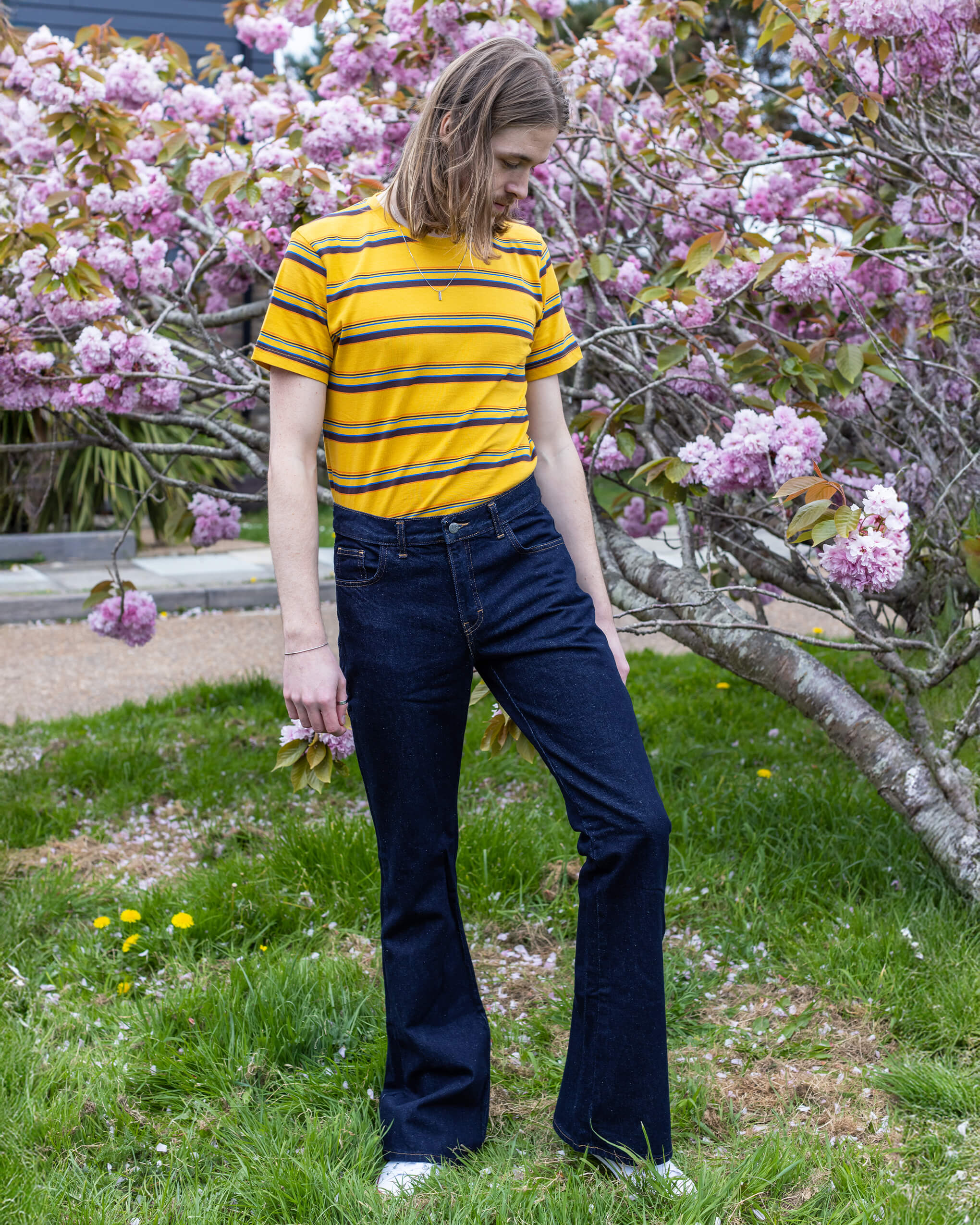 Indigo Blue Mid-Low Rise Bell Bottom Super Flare – Run and Fly