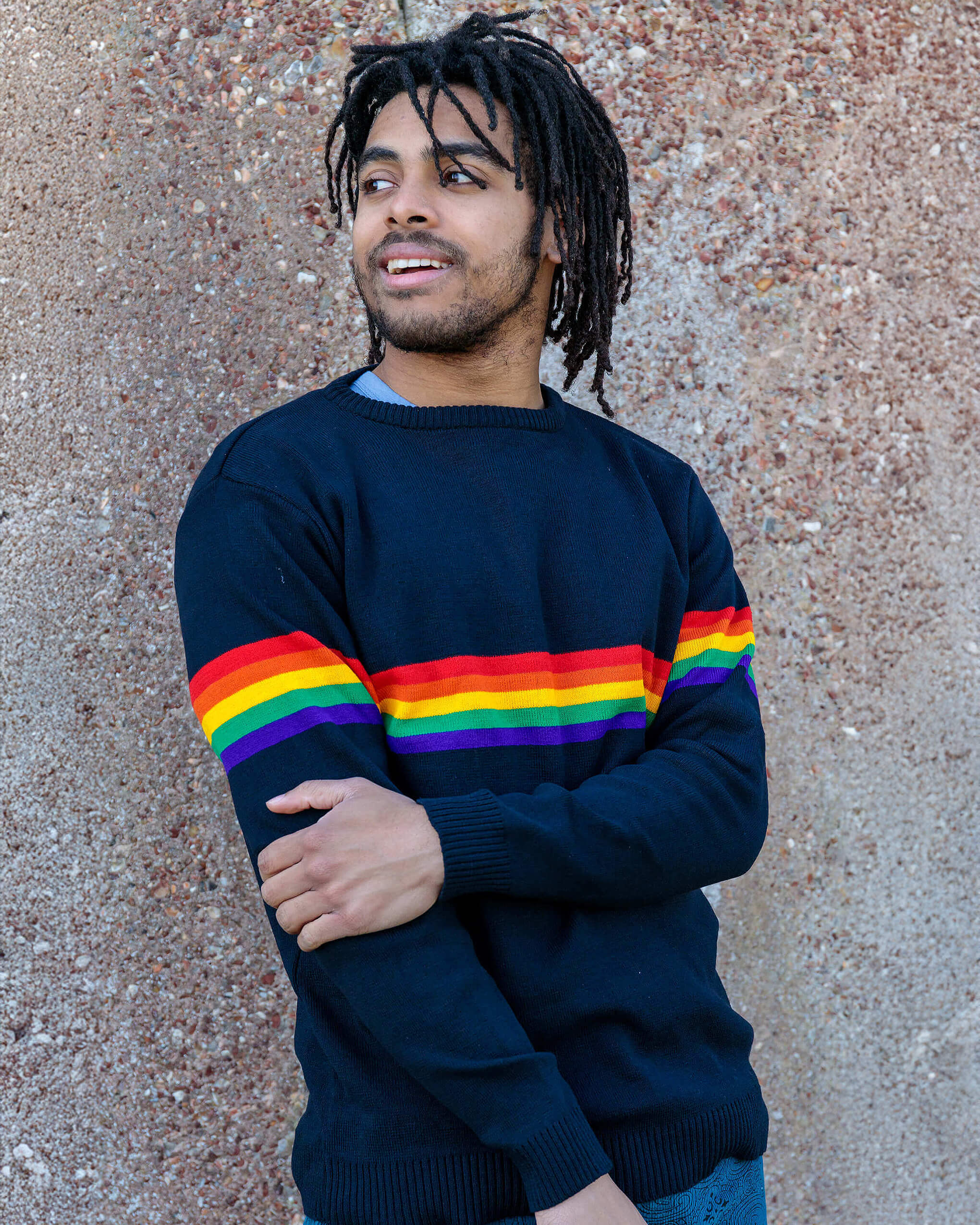 Rainbow sweater black shop