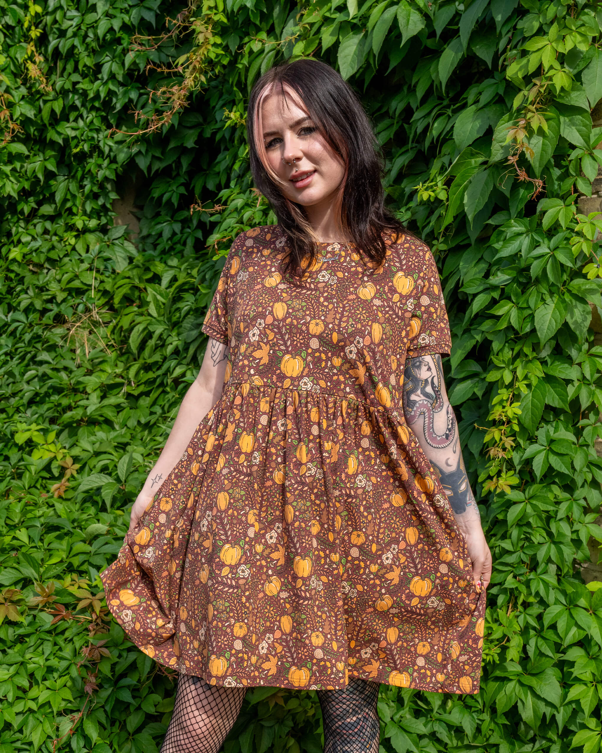 Halloween: Autumn Pumpkin Oversized Smock Dress  Run and Fly