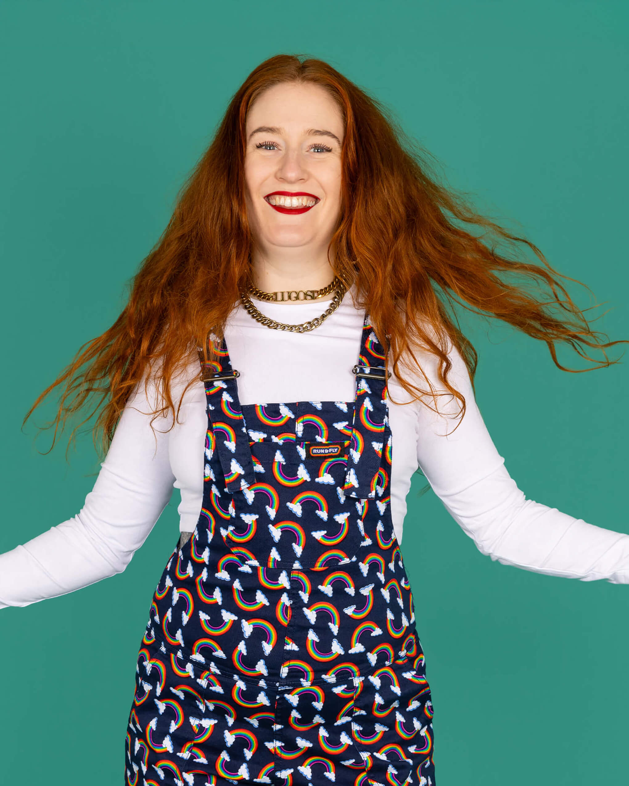 Rainbow strap overalls discount