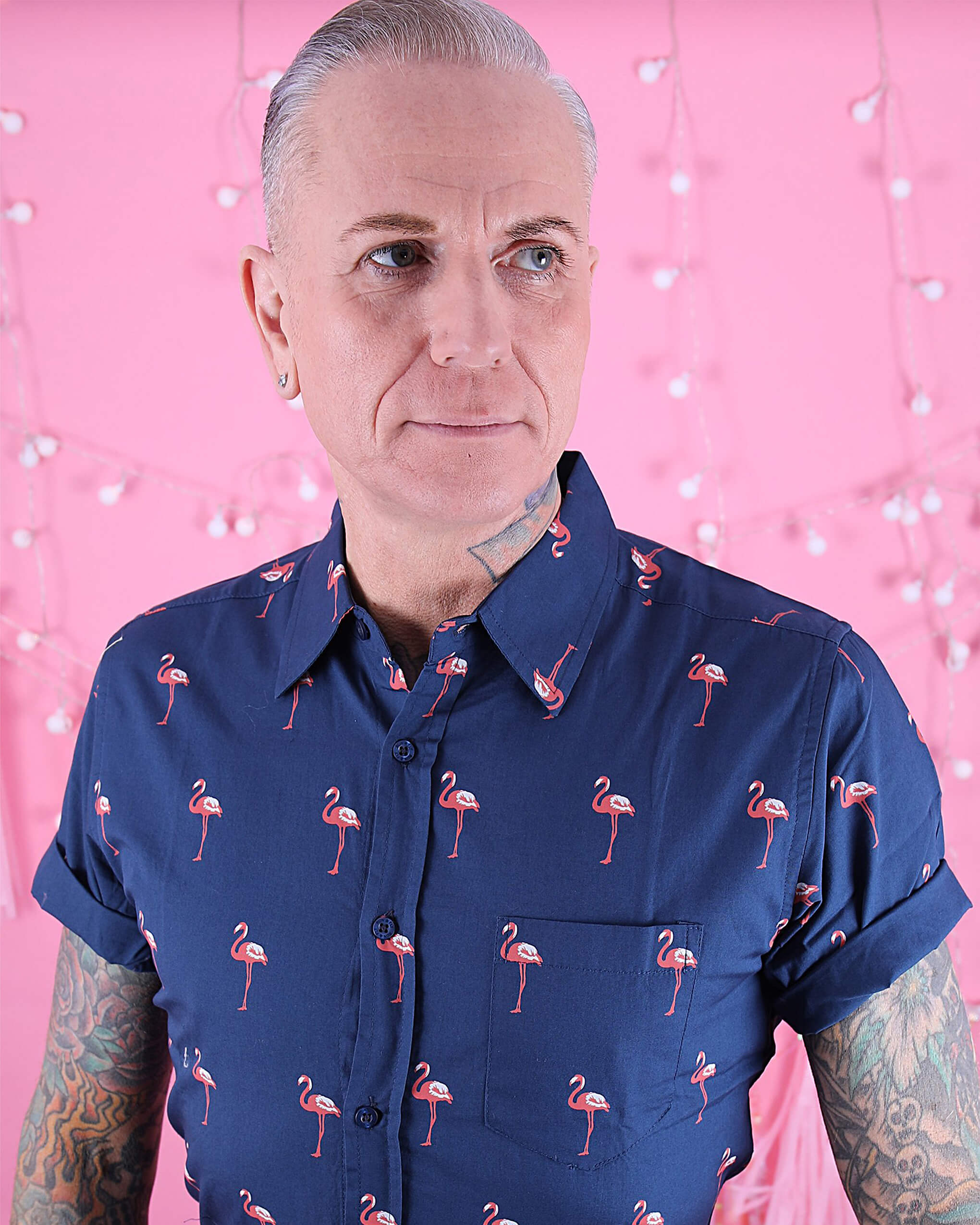 Preppy Flamingo Short Sleeve Shirt Run and Fly