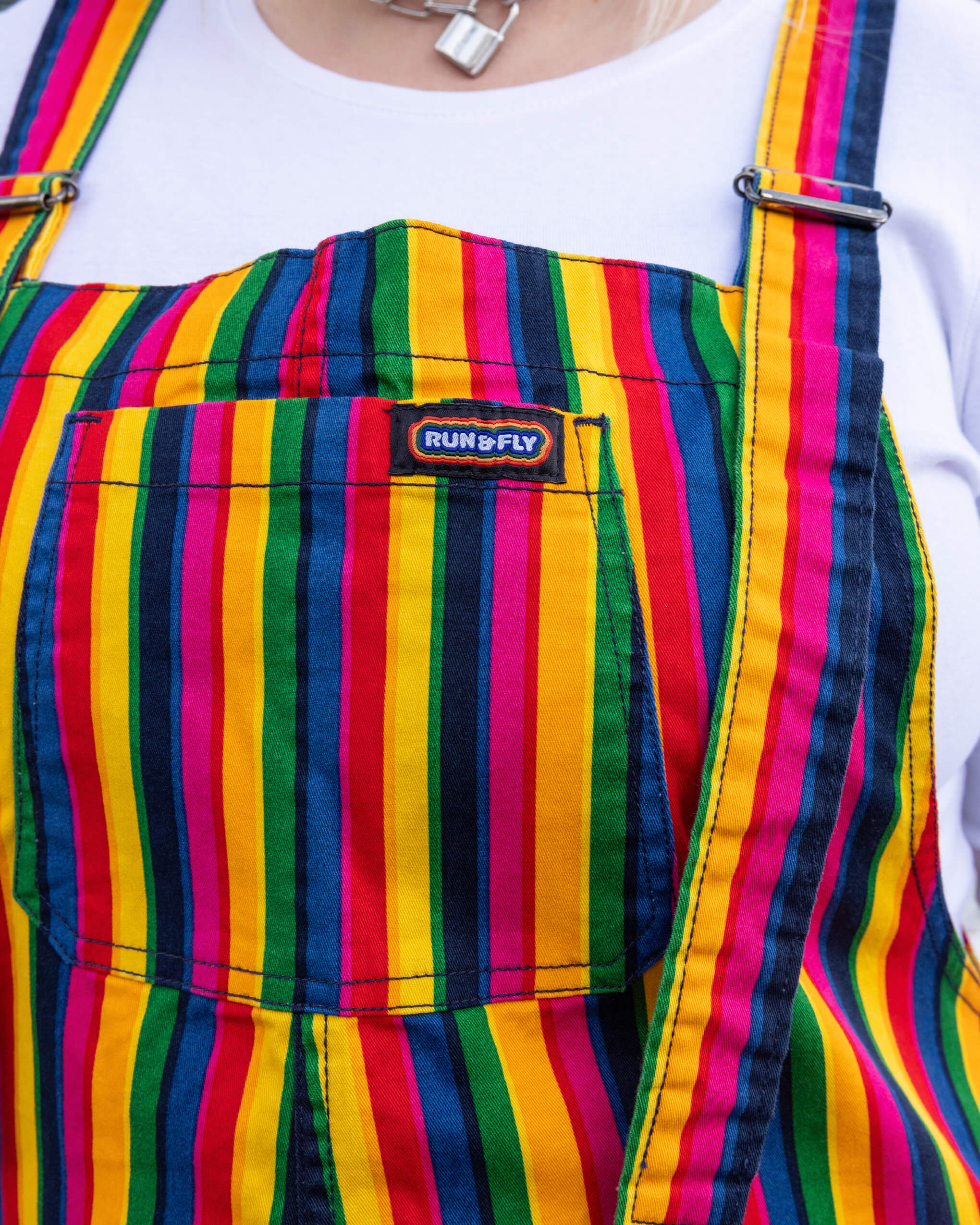 Rainbow Stripes Stretch Twill Dungarees – Run and Fly