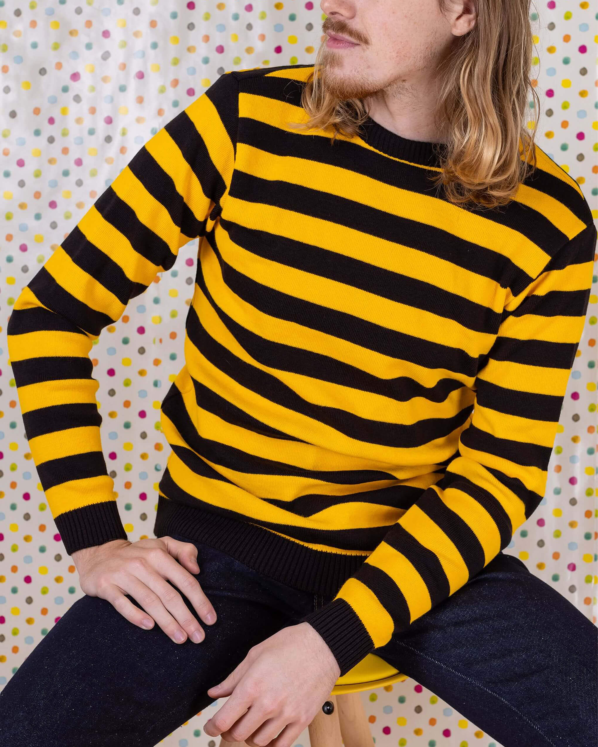 Yellow and Black Striped Jumper – Run and Fly